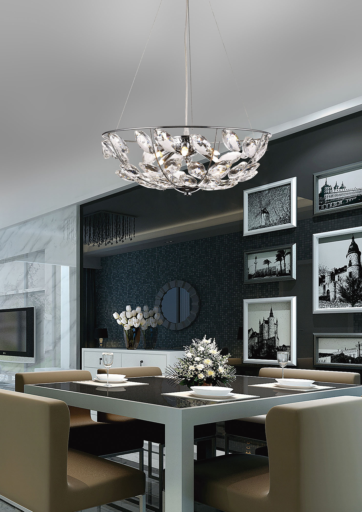 Galilea Crystal Ceiling Lights Diyas Single Crystal Pendants Galilea Crystal Ceiling Lights Diyas Single Crystal Pendants